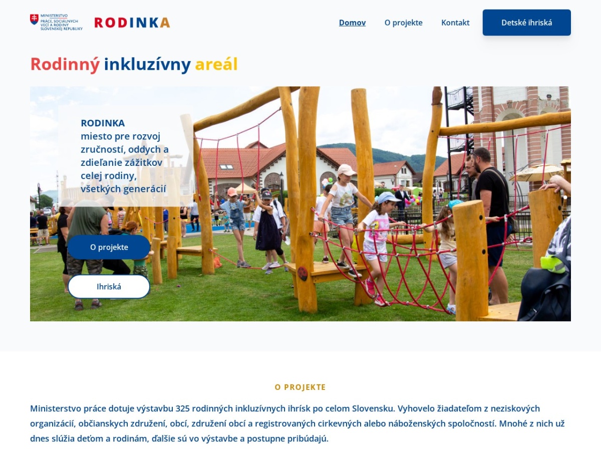 Web Ihriská Rodinka: informácie a vyhľadávanie ihrísk