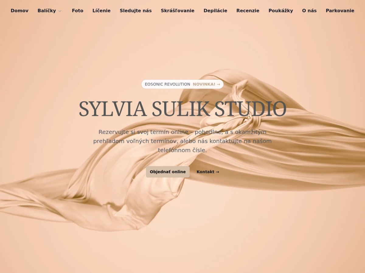 Web kozmetického salónu Sylvia Sulik Studio: služby a rezervácie